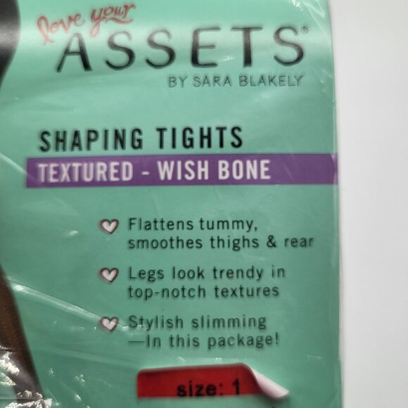 Assets by Sara Blakely Spanx Brand Shaping Tights Textured Wishbone Black SZ 1 - Picture 4 of 8